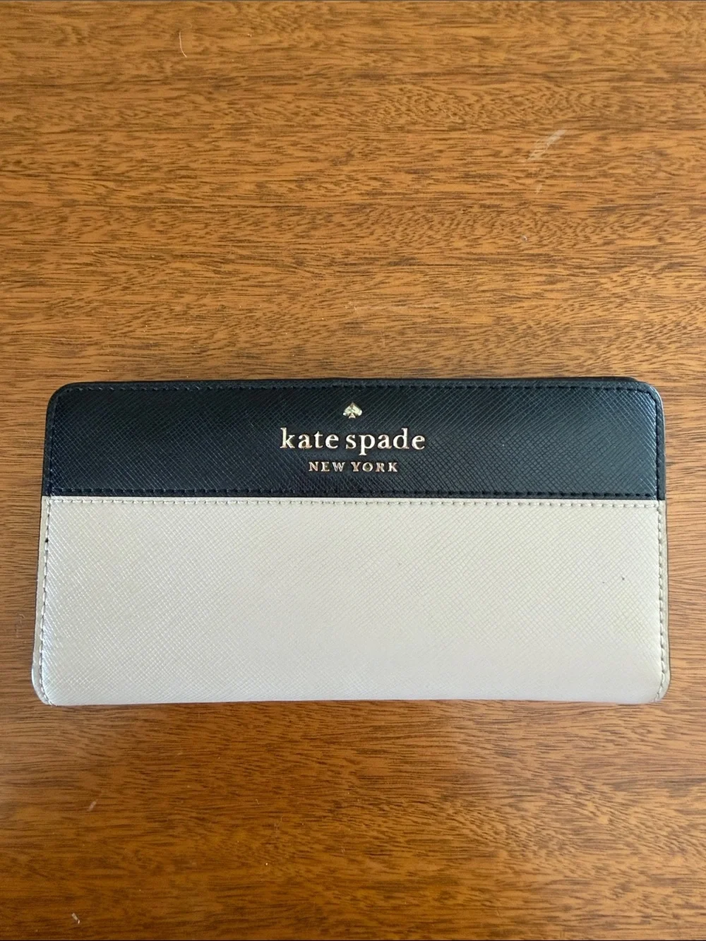 kate spade Black and Cream Colorblock Continental Wallet